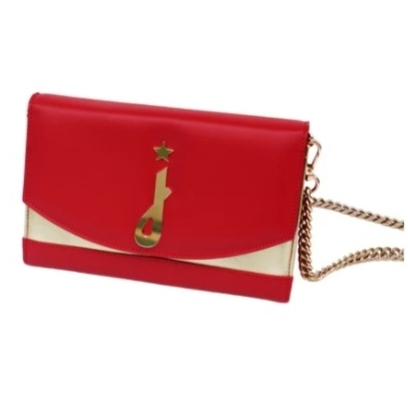 The Joni Collection Red and Gold Chain Strap Women's Bag